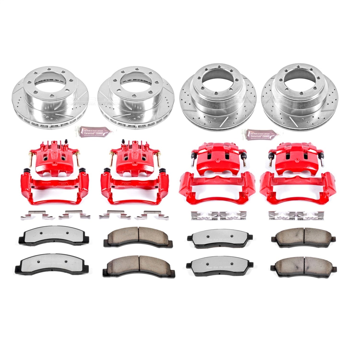 PowerStop Front and Rear Z36 Truck & Tow Kit w/ Calipers | Ford F-350 Super Duty (2000–2004) (KC1907A-36)