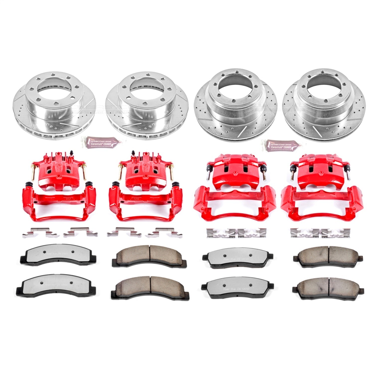 PowerStop Front and Rear Z36 Truck & Tow Kit w/ Calipers | Ford F-350 Super Duty (2000–2004) (KC1907A-36)