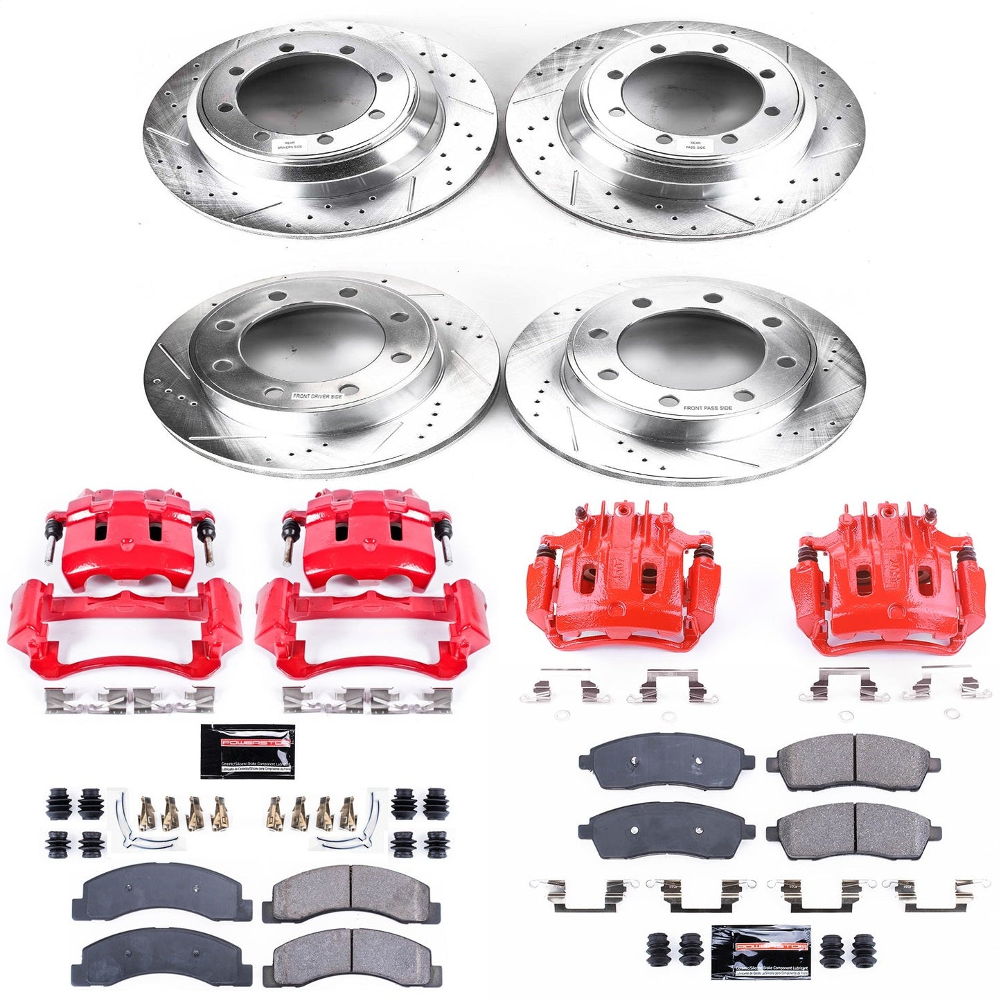 PowerStop Front & Rear Z23 Evolution Sport Brake Kit w/ Calipers | Ford F-350 Super Duty (2000–2004) (KC1907A)