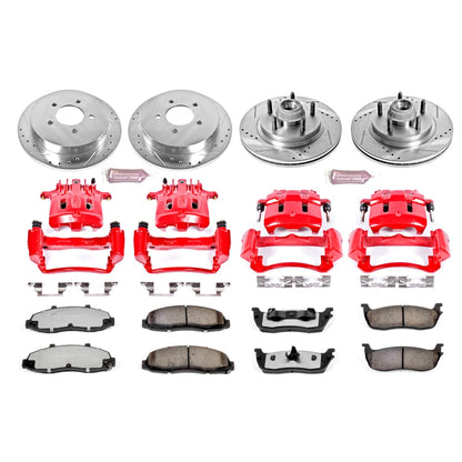 PowerStop Front and Rear Z36 Truck & Tow Kit w/ Calipers | Lincoln Blackwood (2002) (KC1915-36)