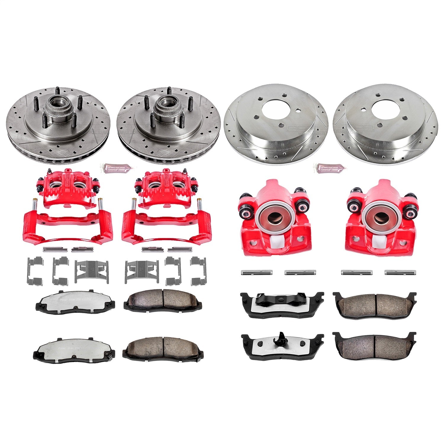 PowerStop Front and Rear Z36 Truck & Tow Kit w/ Calipers | Lincoln Navigator (2000–2002) (KC1919-36)