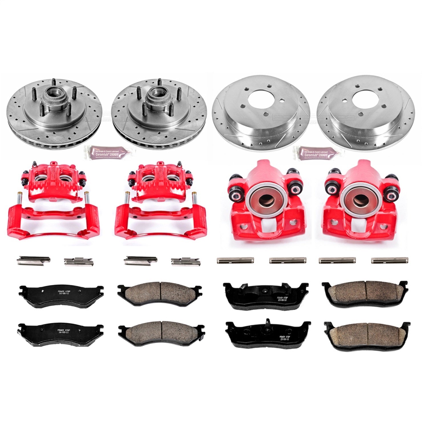 PowerStop Front & Rear Z23 Evolution Sport Brake Kit w/ Calipers | Ford Expedition (2000–2002) (KC1919)