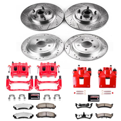 PowerStop Front and Rear Z36 Truck & Tow Kit w/ Calipers | Ford Explorer Sport (2003) (KC1921-36)