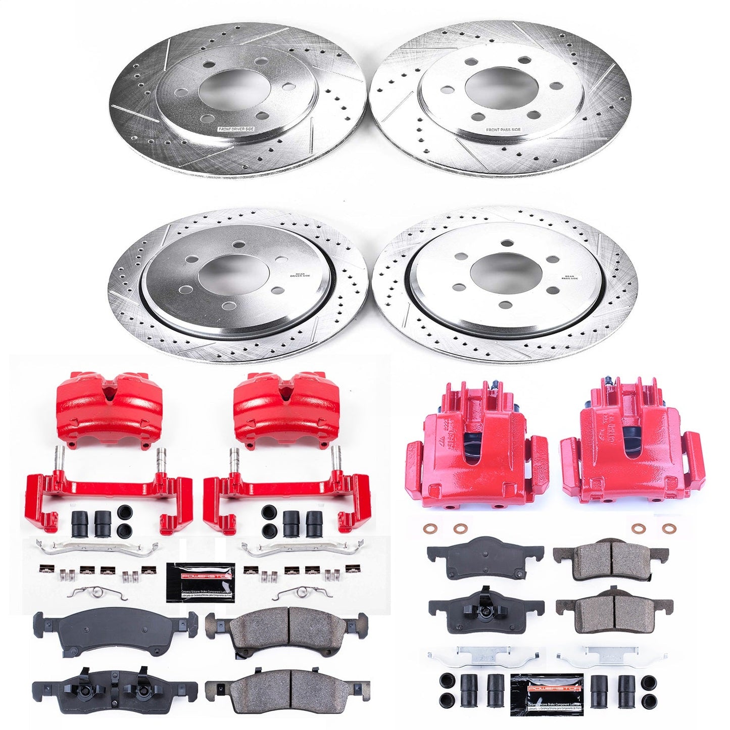 PowerStop Front & Rear Z23 Evolution Sport Brake Kit w/ Calipers | Ford Expedition (2002–2006) (KC1934)