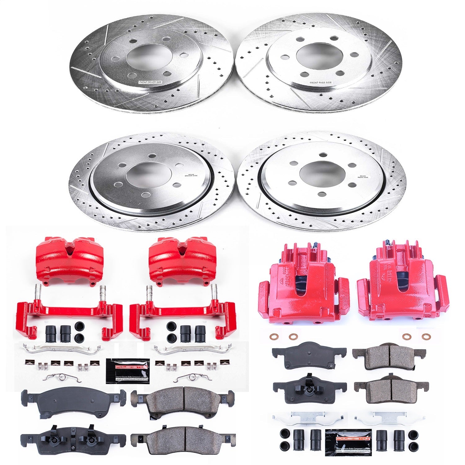 PowerStop Front & Rear Z23 Evolution Sport Brake Kit w/ Calipers | Ford Expedition (2002–2006) (KC1934)