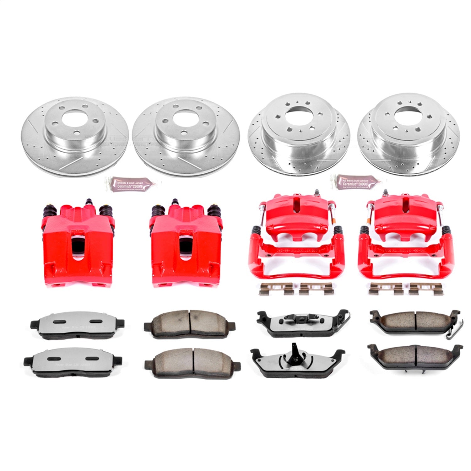 PowerStop Front & Rear Z36 Truck & Tow Kit w/ Calipers | Ford F-1500 (2004) (KC1944-36)