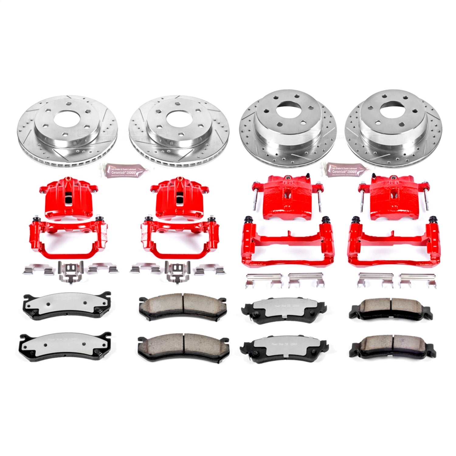 PowerStop Front and Rear Z36 Truck & Tow Kit w/ Calipers | Chevrolet Astro (2003–2005) (KC2010A-36)