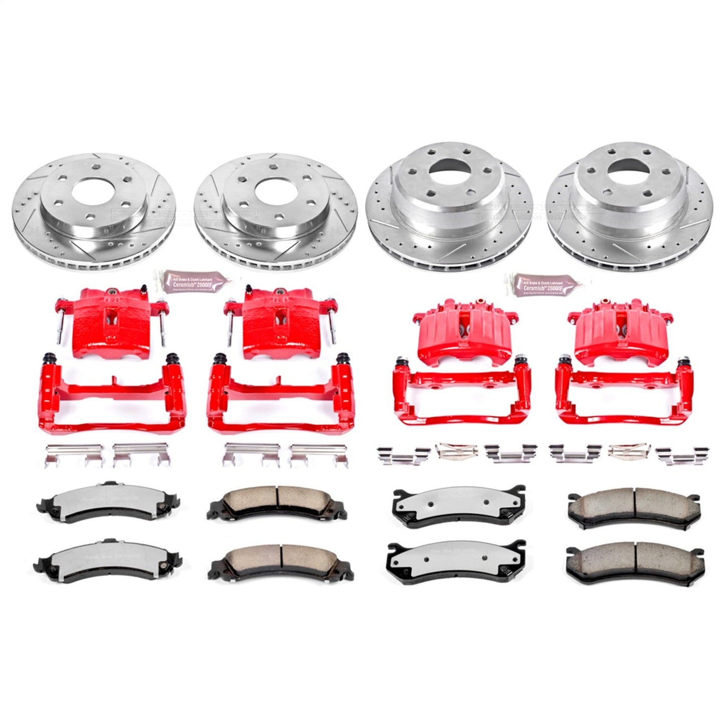 PowerStop Front and Rear Z36 Truck & Tow Kit w/ Calipers | Cadillac Escalade (2002–2006) (KC2015-36)