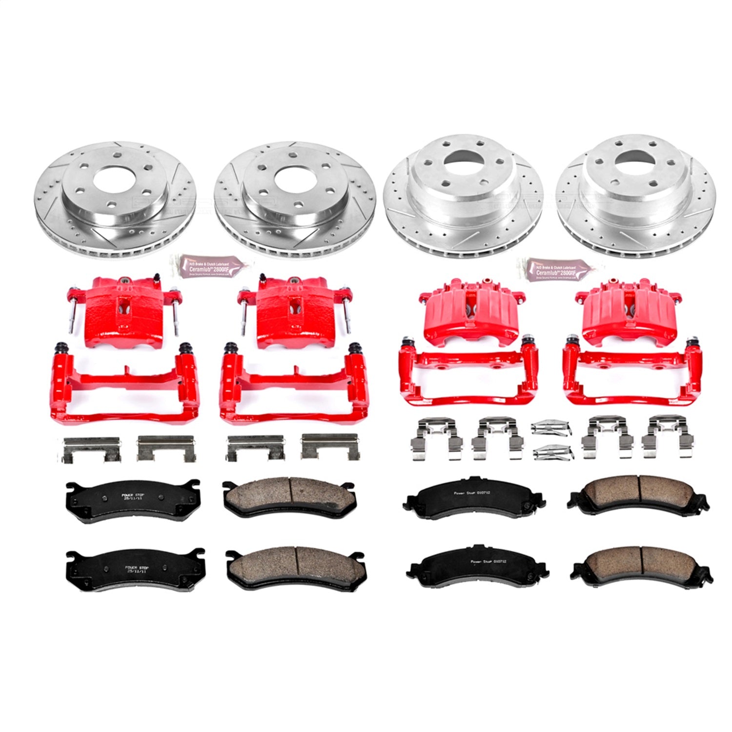 PowerStop Front & Rear Z23 Evolution Sport Brake Kit w/ Calipers | Cadillac Escalade (2002–2006) (KC2015)