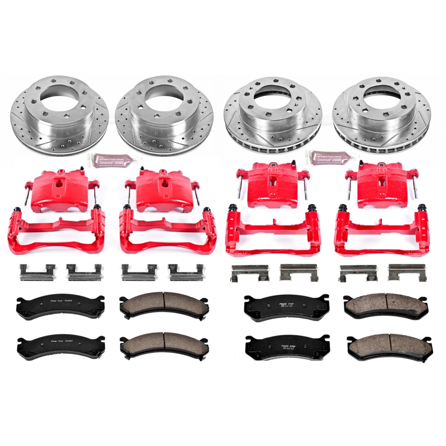 PowerStop Front & Rear Z23 Evolution Sport Brake Kit w/ Calipers | Chevrolet Avalanche 2500 (2002–2006) (KC2027)