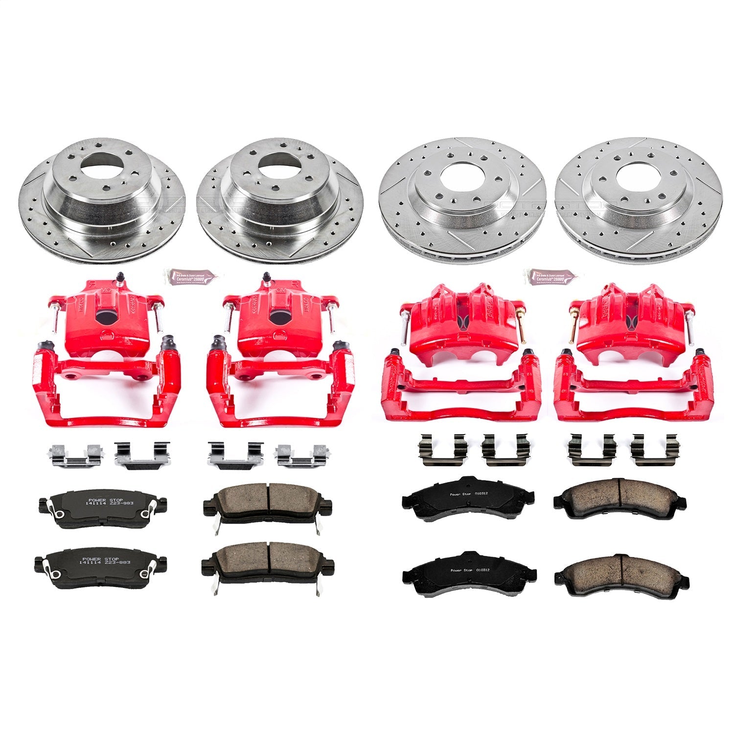 PowerStop Front & Rear Z23 Evolution Sport Brake Kit w/ Calipers | Buick Rainier (2004–2005) (KC2058)