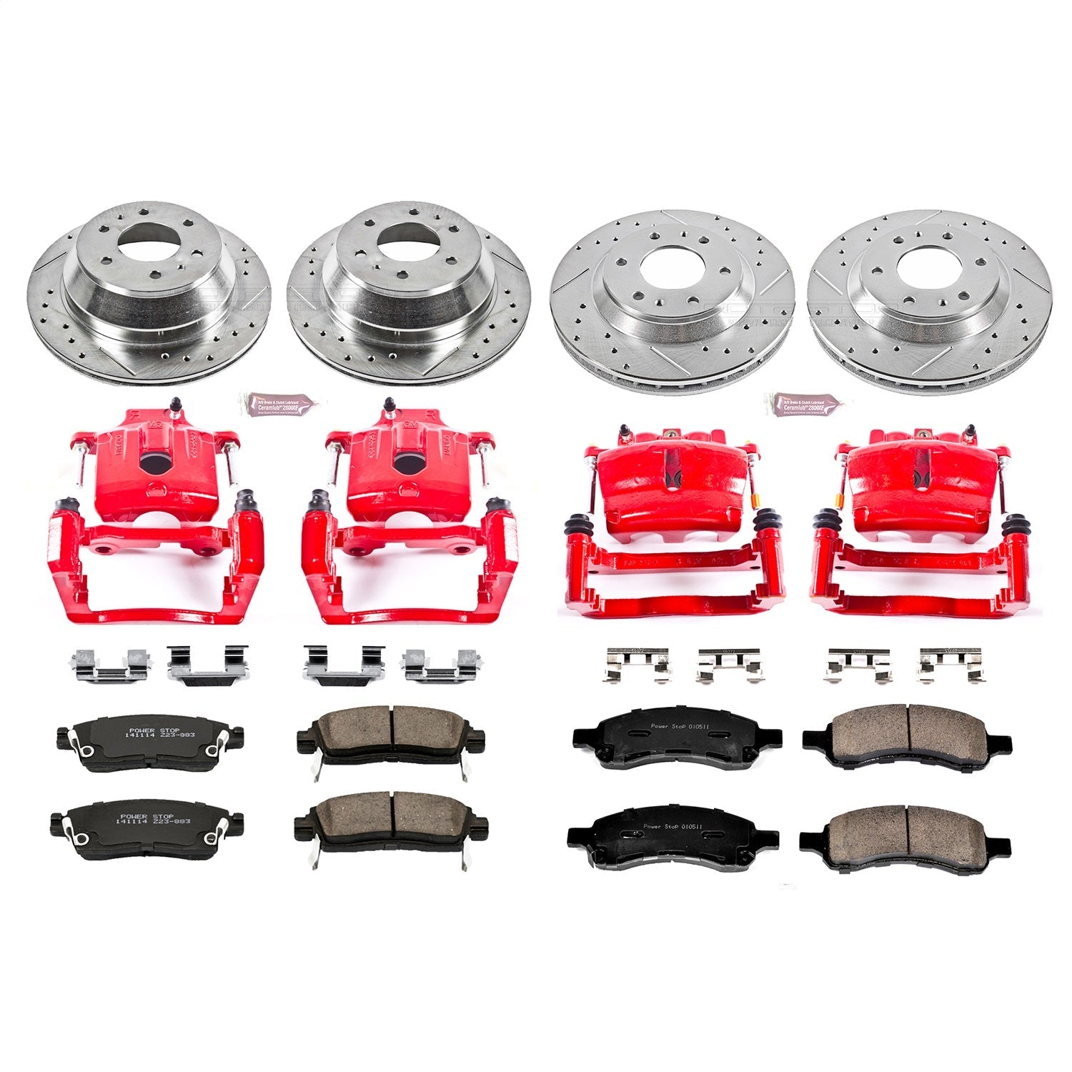 PowerStop Front & Rear Z23 Evolution Sport Brake Kit w/ Calipers | Buick Rainier (2006–2007) (KC2060)