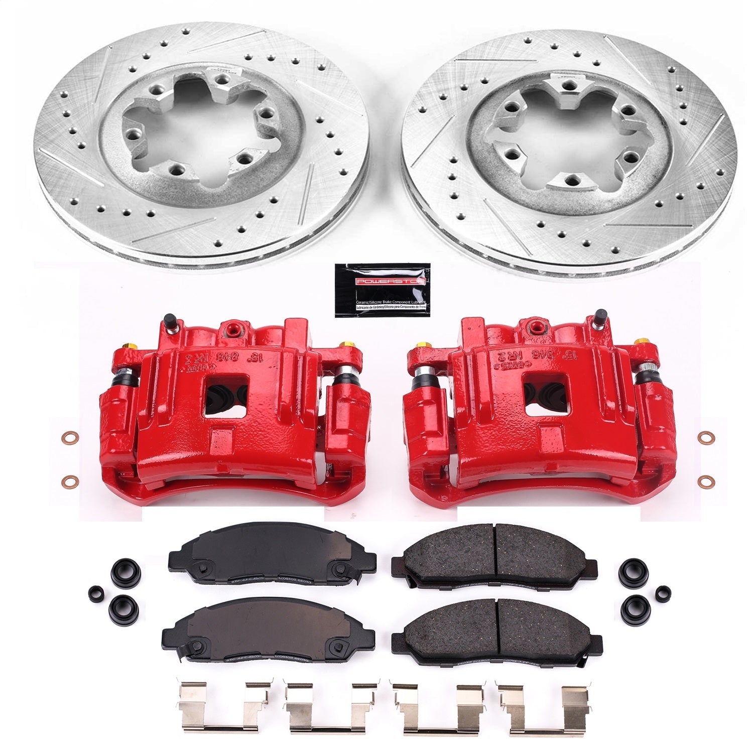 PowerStop Front Z23 Evolution Sport Brake Kit w/ Calipers | Chevrolet Colorado (2004–2008) (KC2066)