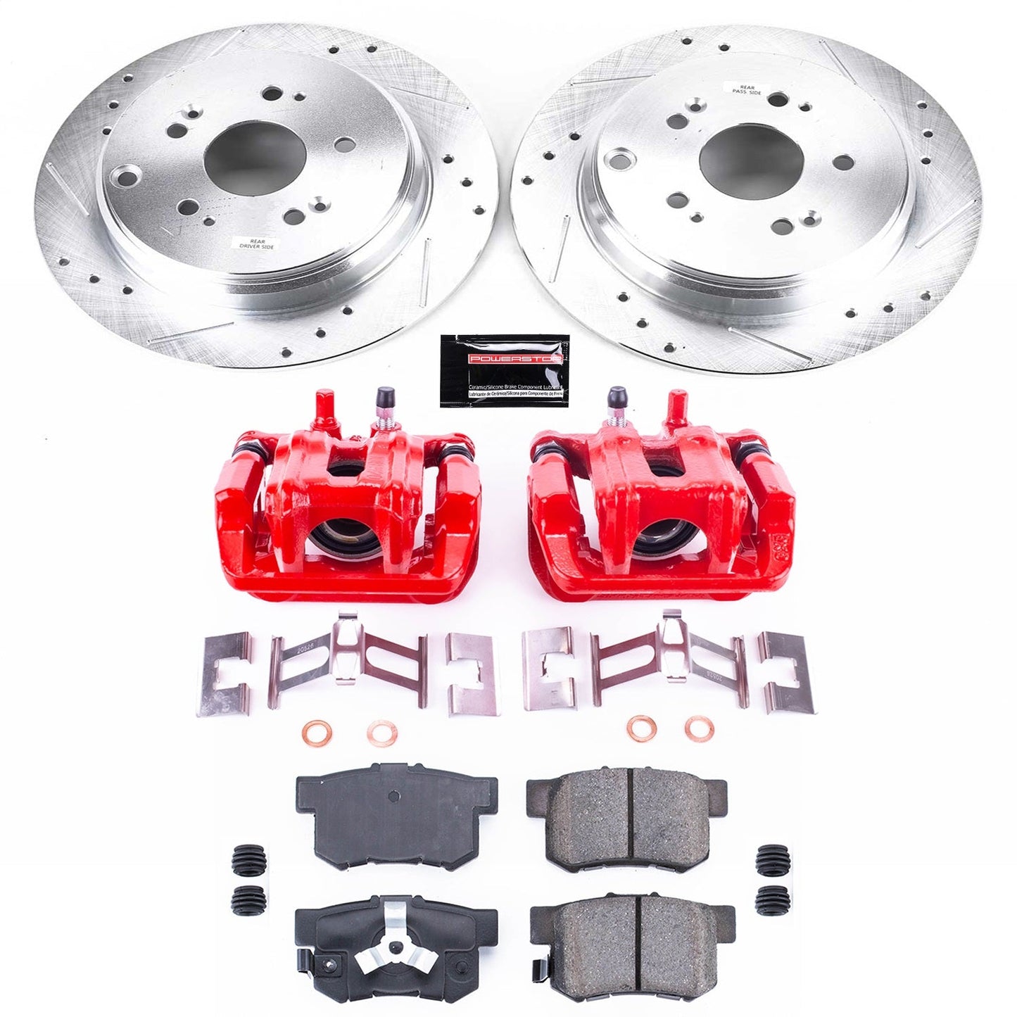 PowerStop Rear Z23 Evolution Sport Brake Kit w/ Calipers | Honda CR-V (2007–2011) (KC206B)