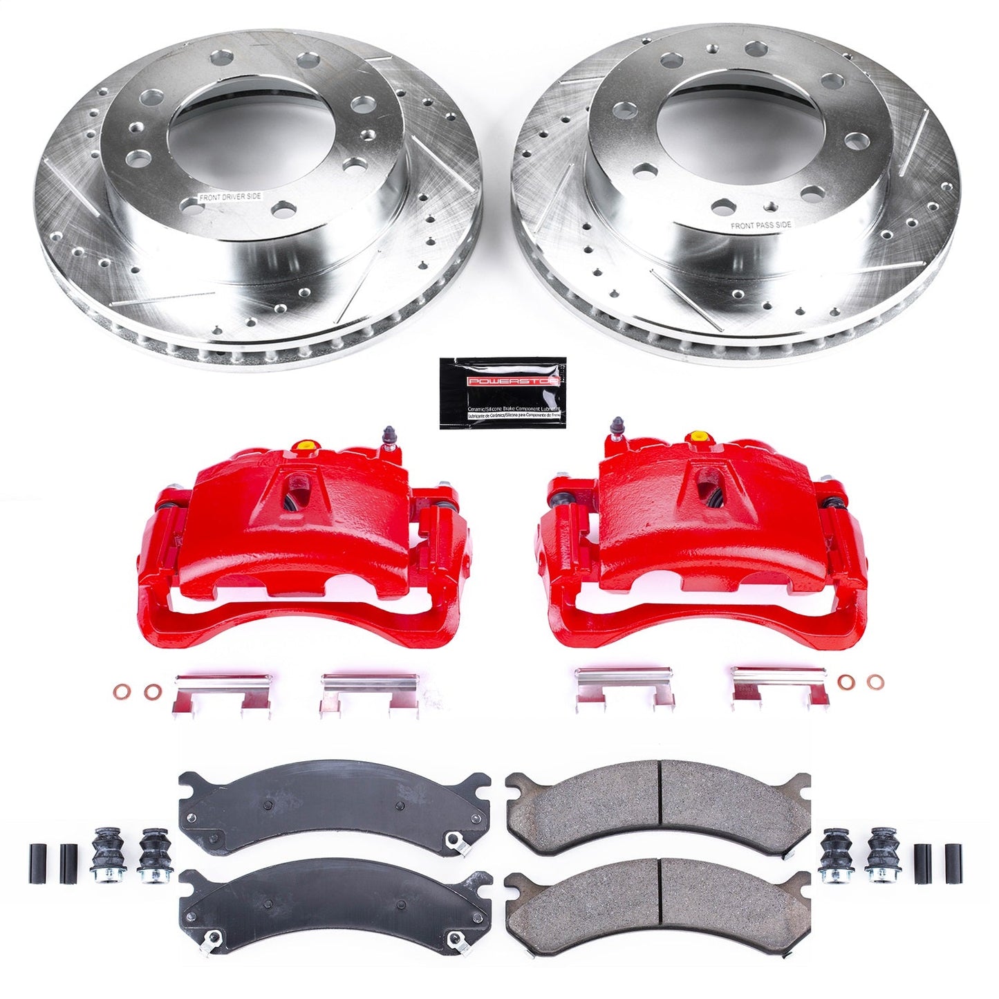 PowerStop Front Z23 Evolution Sport Brake Kit w/Calipers | Chevrolet Express 3500 (2003–2019) (KC2071A)