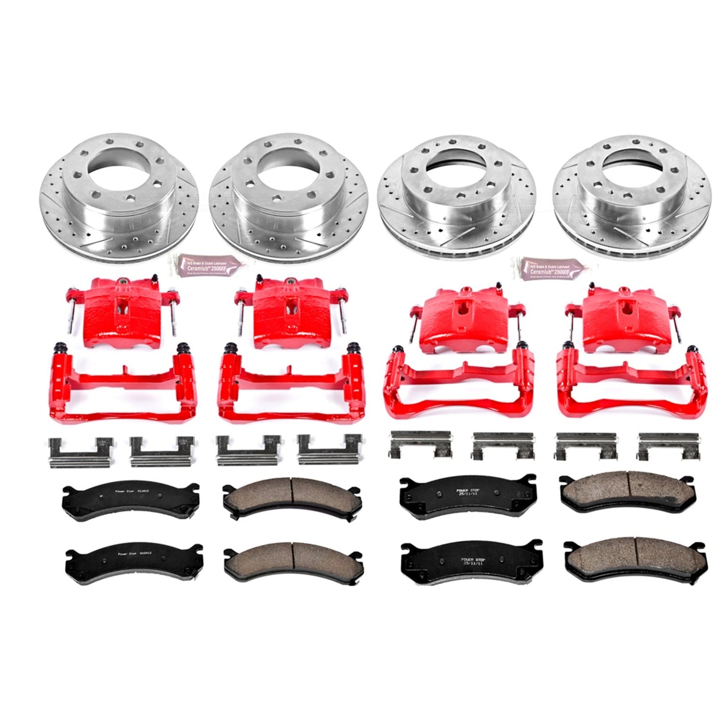 PowerStop Front & Rear Z23 Evolution Sport Brake Kit w/ Calipers | Chevrolet Avalanche 2500 (2002–2004) (KC2073)