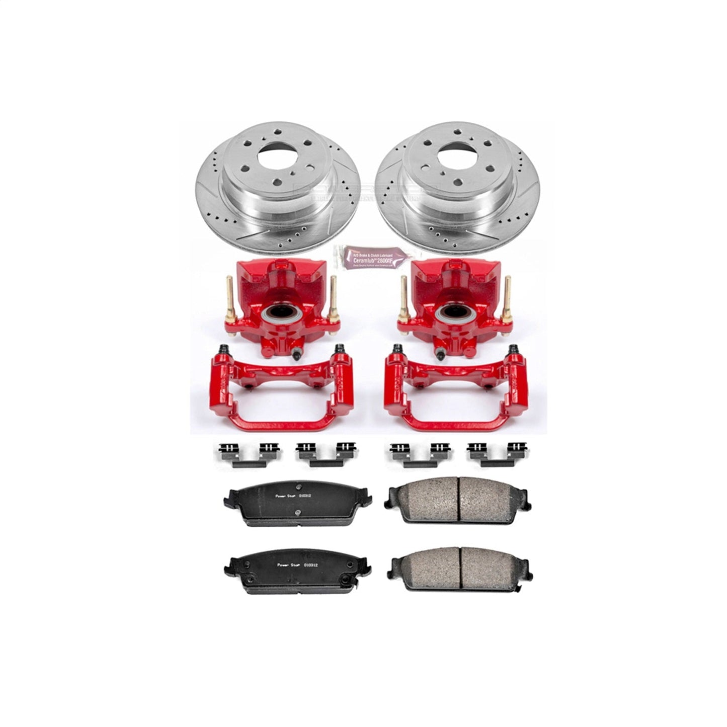 PowerStop Rear Z23 Evolution Sport Brake Kit w/ Calipers | Cadillac Escalade (2007–2014) (KC2083)