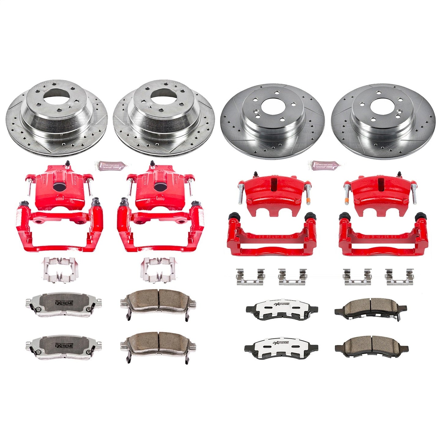 PowerStop Front & Rear Z26 Street Kit w/ Calipers | Buick Rainier (2006–2007) (KC2085B-26)