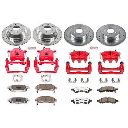 PowerStop Front & Rear Z26 Street Kit w/ Calipers | Buick Rainier (2006–2007) (KC2085B-26)