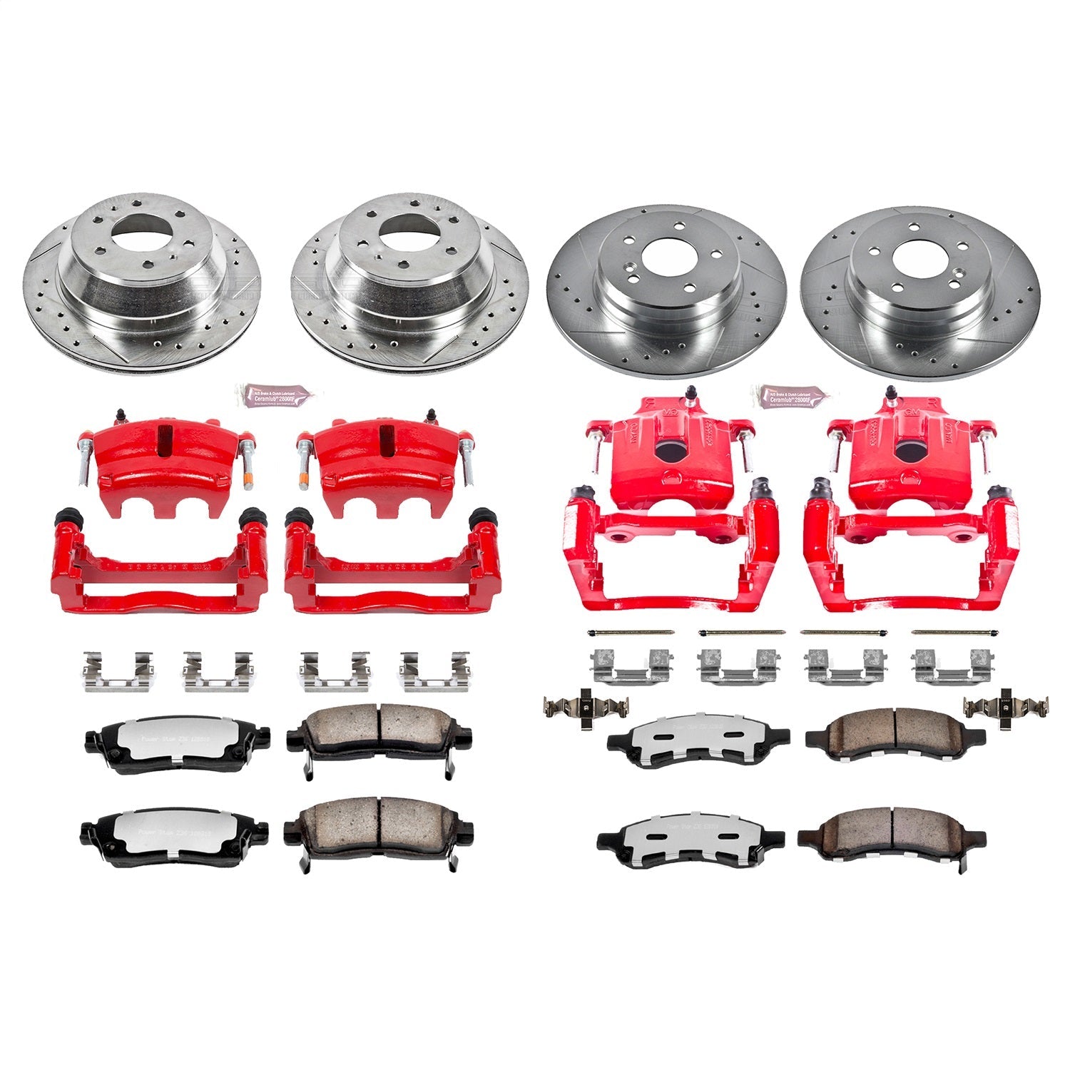 PowerStop Front & Rear Z36 Truck & Tow Kit w/ Calipers | Buick Rainier (2006–2007) (KC2085B-36)