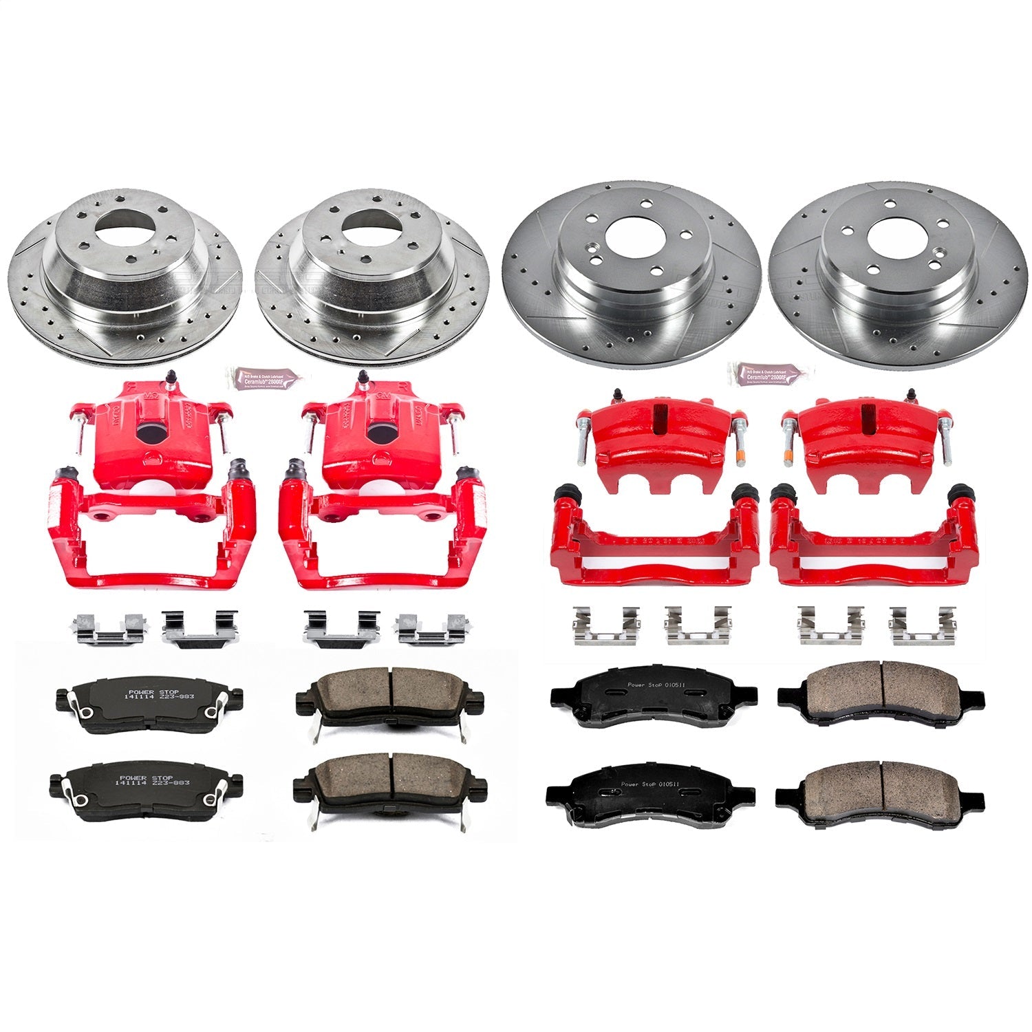 PowerStop Front & Rear Z23 Evolution Sport Brake Kit w/ Calipers | Buick Rainier (2006–2007) (KC2085B)