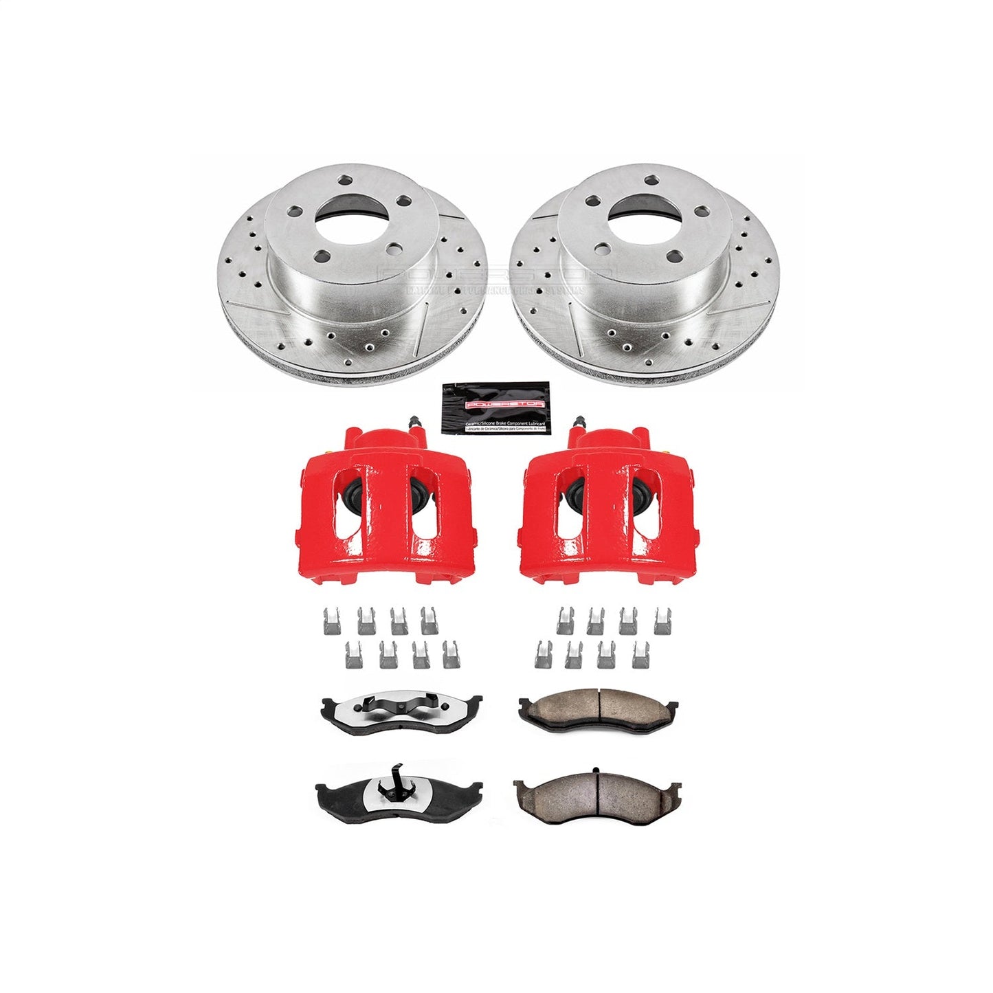 PowerStop Front Z36 Truck & Tow Brake Kit w/ Calipers | Jeep Cherokee 1990–1999 (KC2119-36)