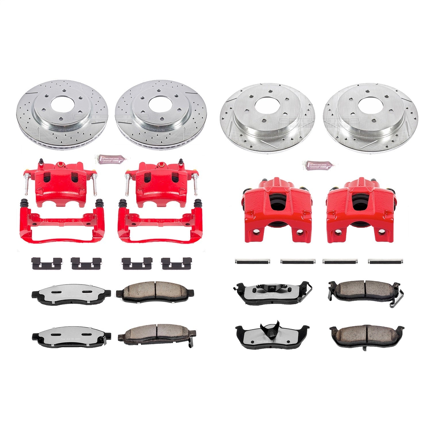PowerStop Front and Rear Z36 Truck & Tow Kit w/ Calipers | Nissan Titan 2005–2007 (KC212-36)