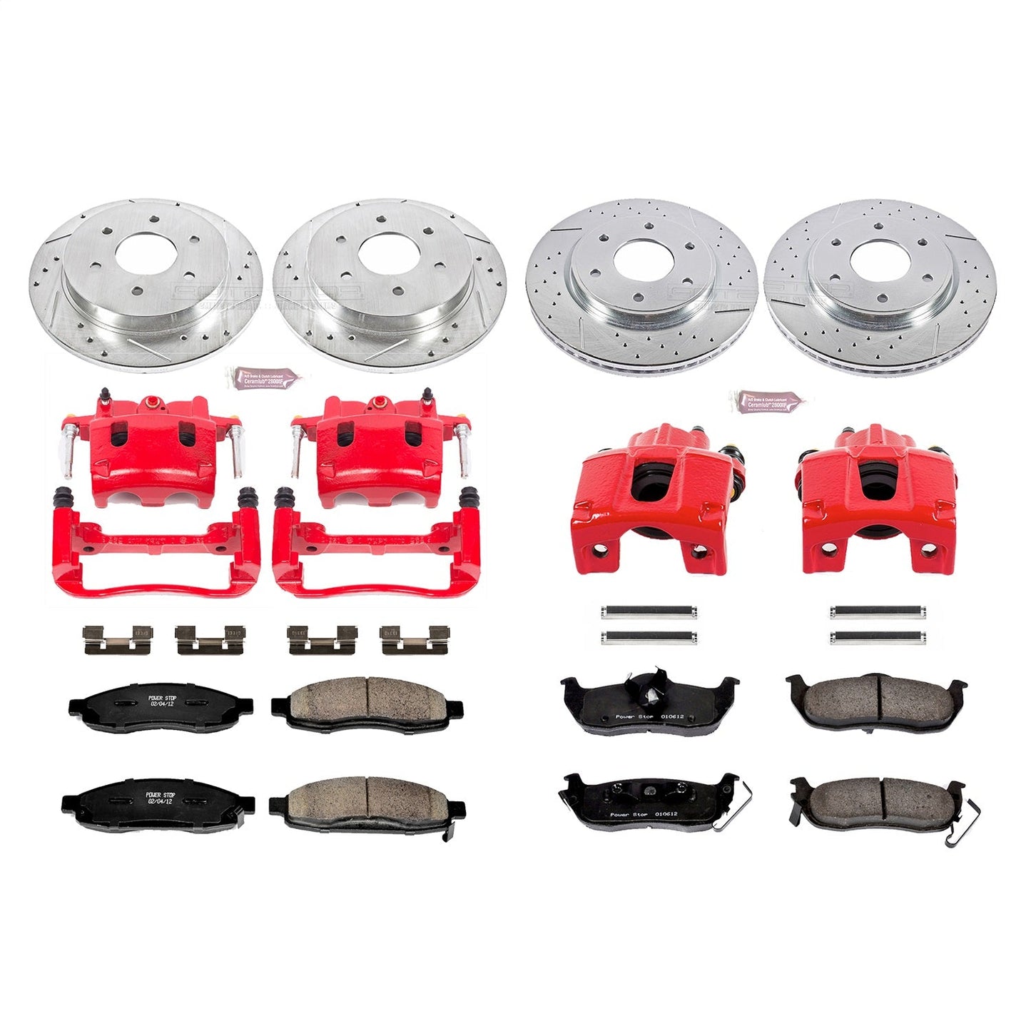 PowerStop Front & Rear Z23 Evolution Sport Brake Kit w/ Calipers | Infiniti QX56 (2005–2007) (KC212)