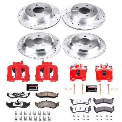 PowerStop Front & Rear Z36 Truck & Tow Brake Kit w/ Calipers | Jeep Grand Cherokee 1995–1998 (KC2121-36)