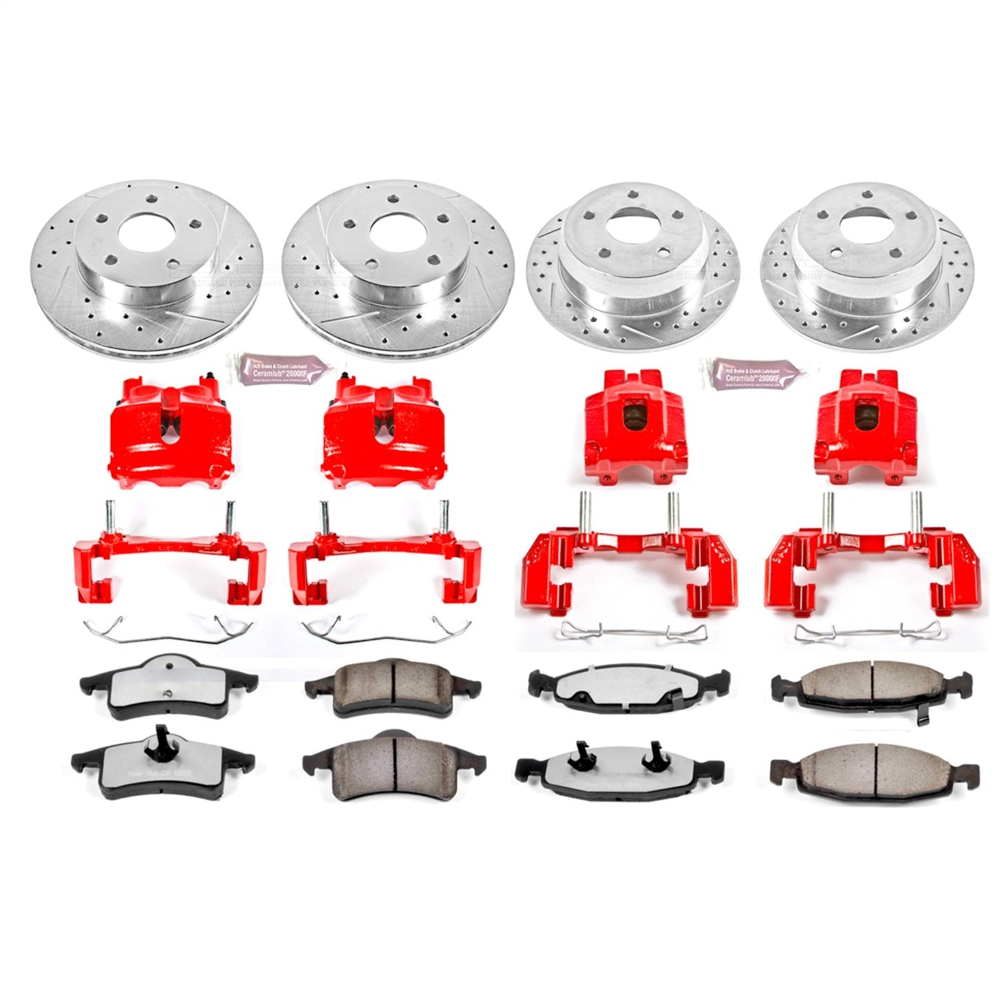 PowerStop Front & Rear Z36 Truck & Tow Brake Kit w/ Calipers | Jeep Grand Cherokee 1999–2002 (KC2148-36)