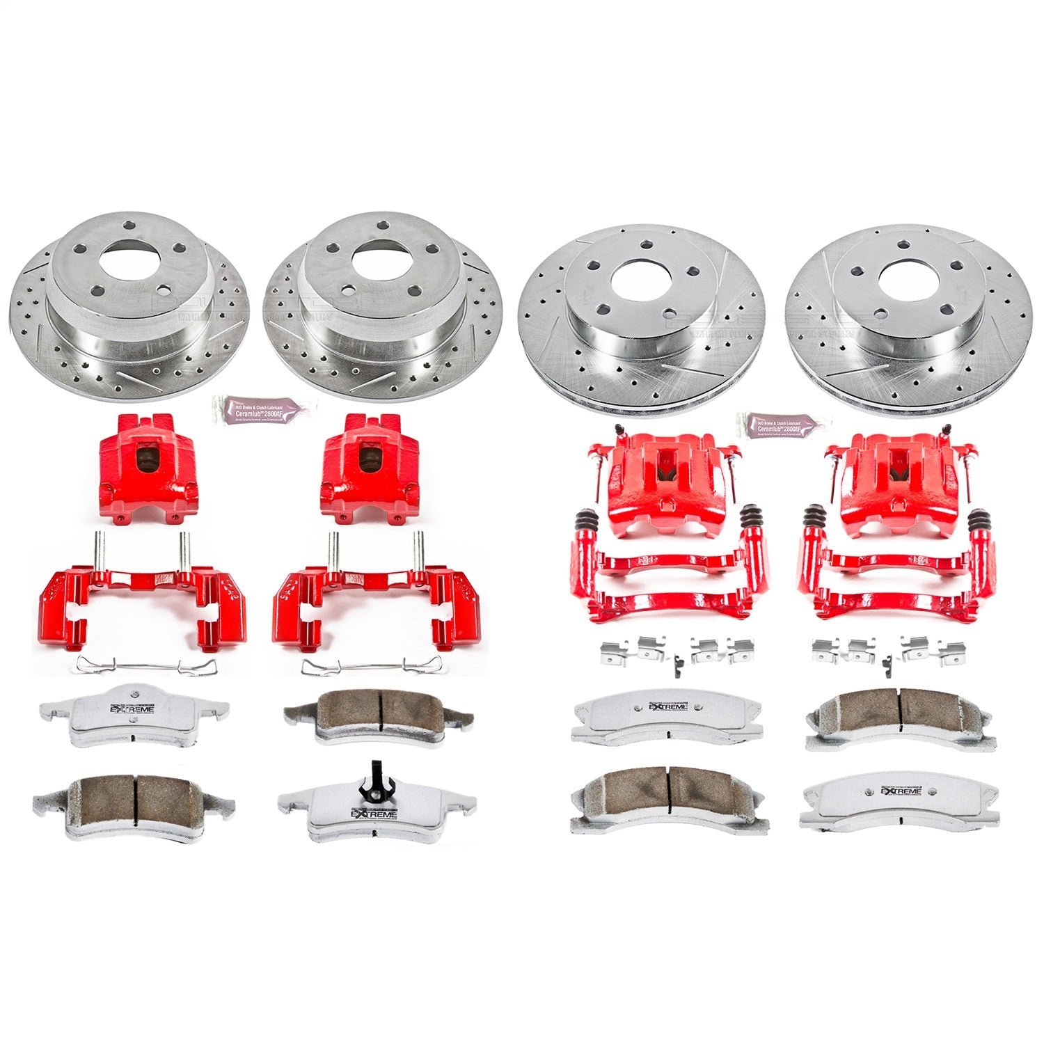 PowerStop Front & Rear Z26 Street Kit w/ Calipers | Jeep Grand Cherokee (1999–2004) (KC2150-26)