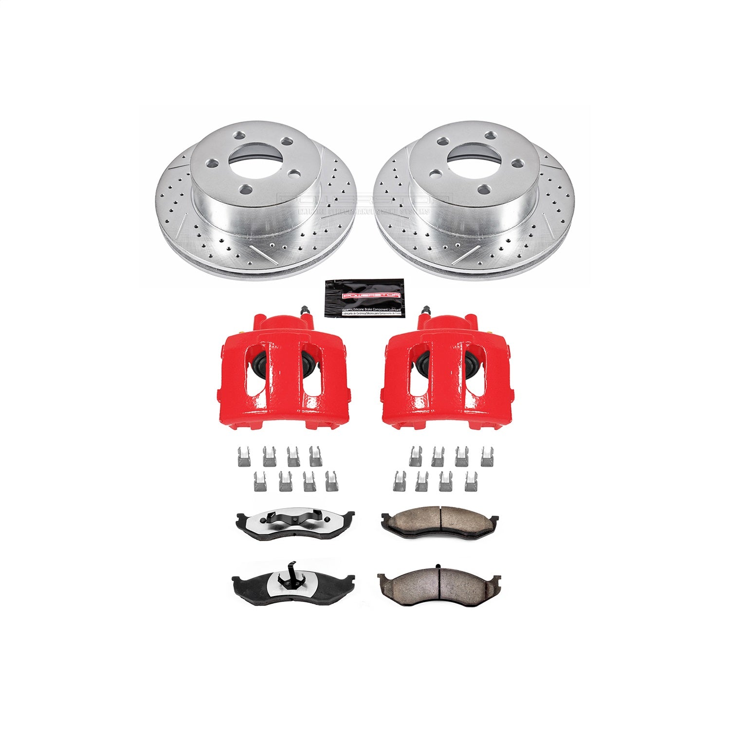 PowerStop Front Z36 Truck & Tow Brake Kit w/ Calipers | Jeep Cherokee 1999–2001 (KC2152-36)