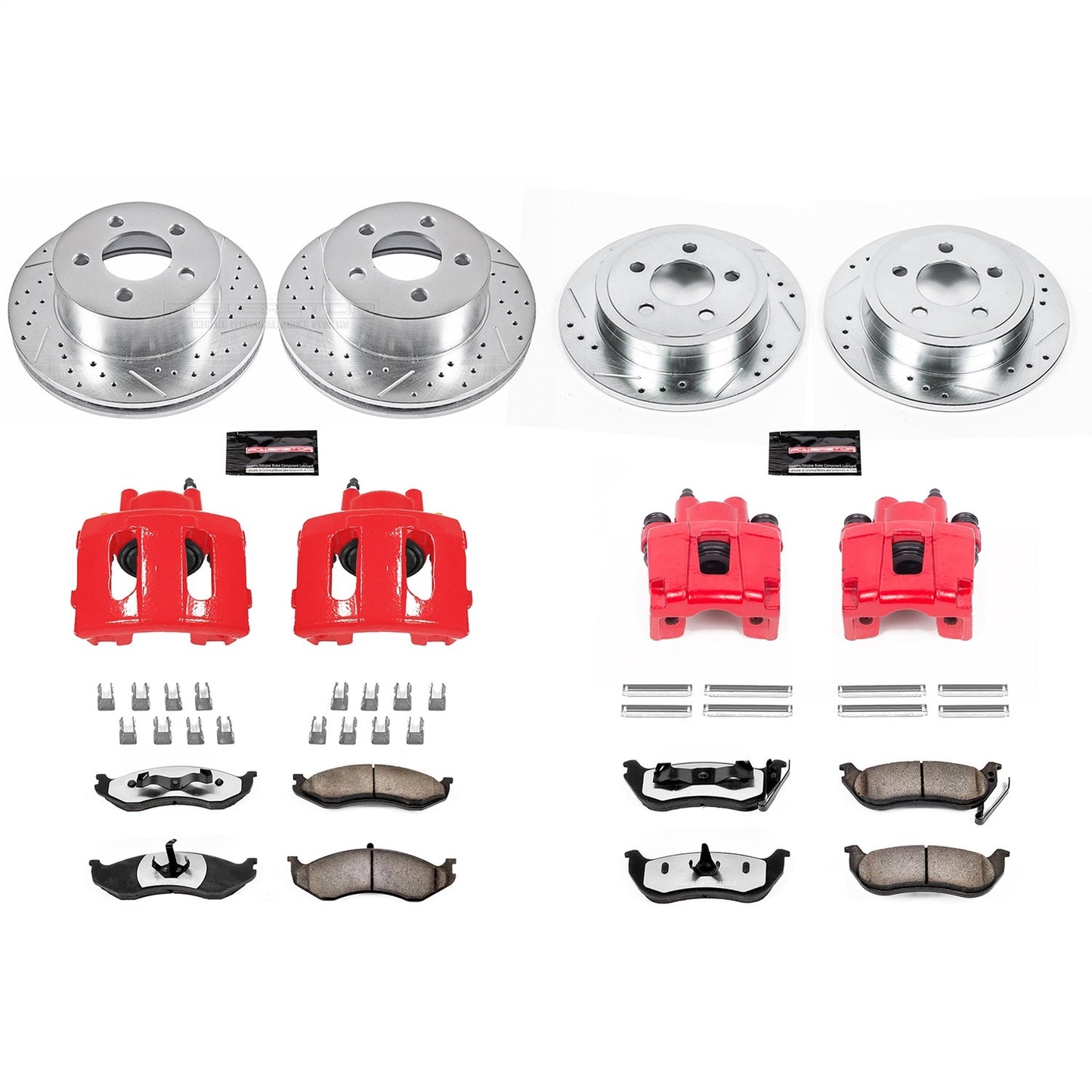PowerStop Front & Rear Z36 Truck & Tow Brake Kit w/ Calipers | Jeep Wrangler (2003–2006) (KC2154-36)