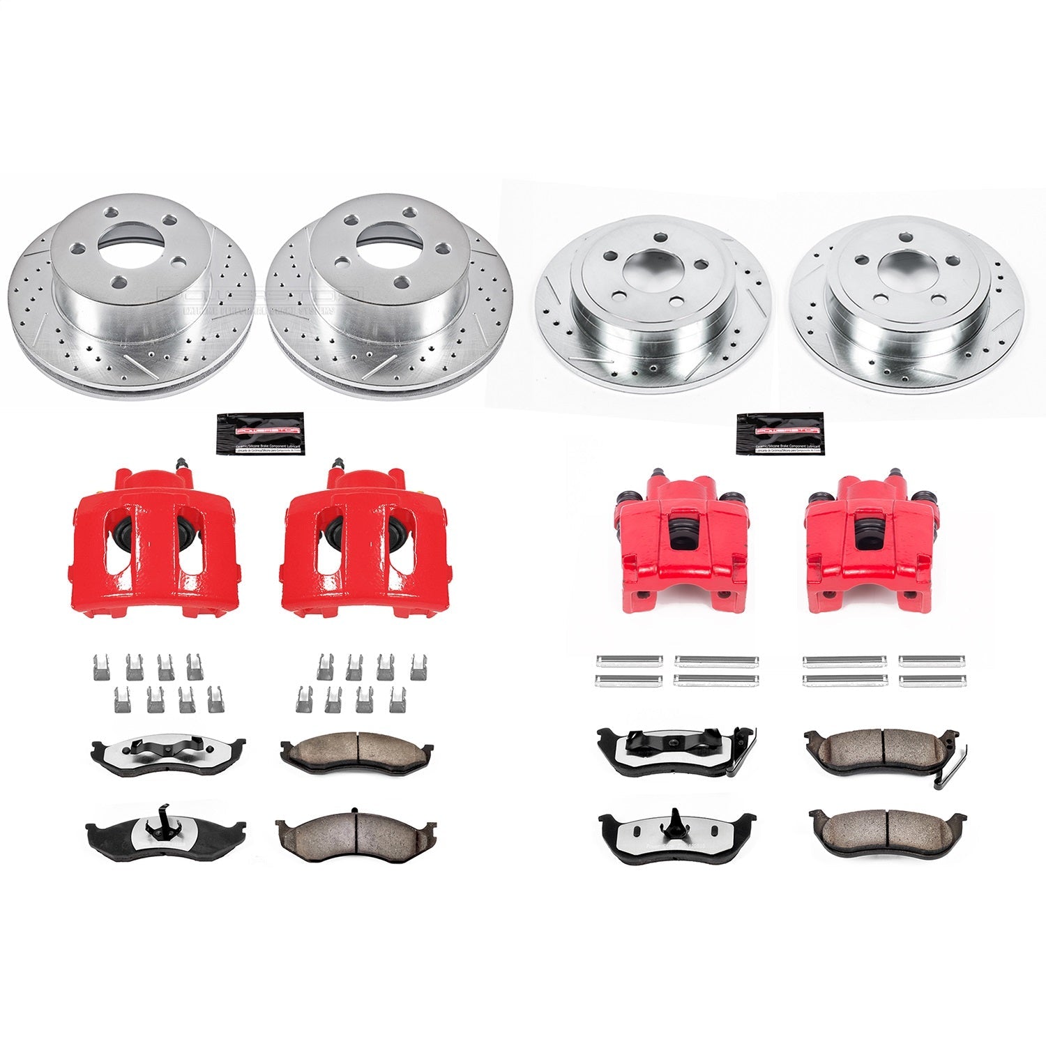 PowerStop Front & Rear Z36 Truck & Tow Brake Kit w/ Calipers | Jeep Wrangler (2003–2006) (KC2154-36)