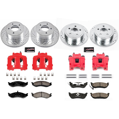 PowerStop Front & Rear Z23 Evolution Sport Brake Kit w/ Calipers | Jeep Wrangler (2003–2006) (KC2154)
