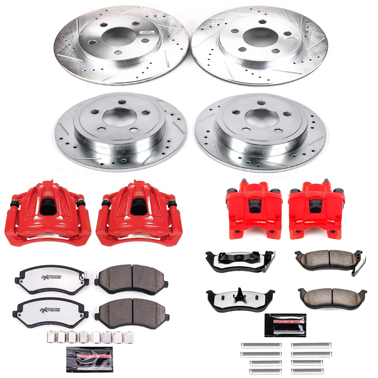 PowerStop Front & Rear Z36 Truck & Tow Brake Kit w/ Calipers | Jeep Liberty (2003–2007) (KC2162-36)