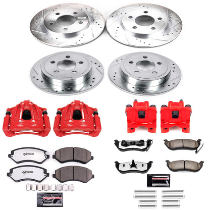 PowerStop Front & Rear Z36 Truck & Tow Brake Kit w/ Calipers | Jeep Liberty (2003–2007) (KC2162-36)