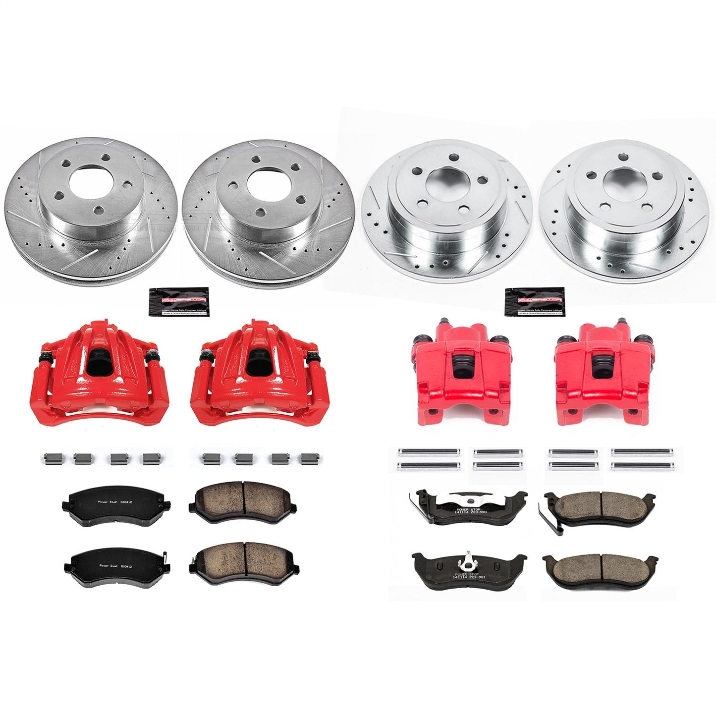 PowerStop Front & Rear Z23 Evolution Sport Brake Kit w/ Calipers | Jeep Liberty (2003–2007) (KC2162)