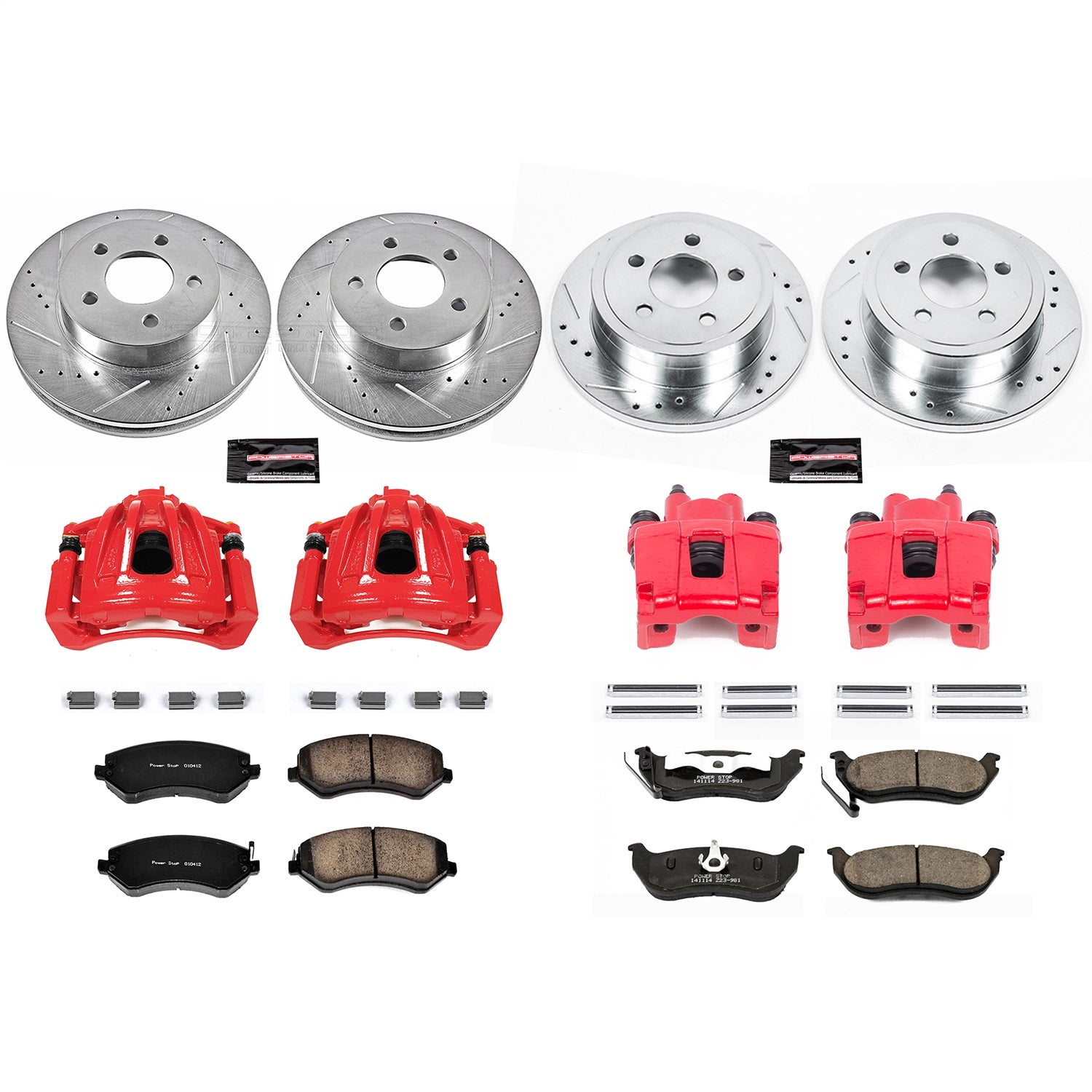 PowerStop Front & Rear Z23 Evolution Sport Brake Kit w/ Calipers | Jeep Liberty (2003–2007) (KC2162)