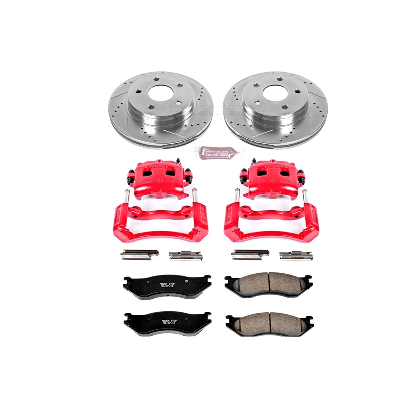 PowerStop Front Z23 Evolution Sport Brake Kit w/ Calipers | Dodge Ram 1500 (2002) (KC2165)