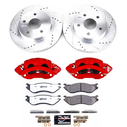 PowerStop Front Z36 Truck & Tow Kit w/ Calipers | Dodge Durango (2004–2006) (KC2165A-36)