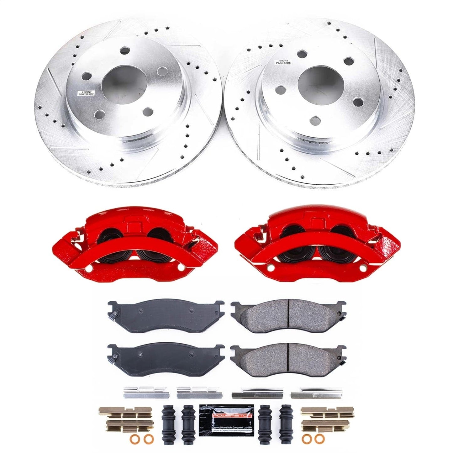 PowerStop Front Z23 Evolution Kit w/ Calipers | Dodge Durango (2004–2006) (KC2165A)