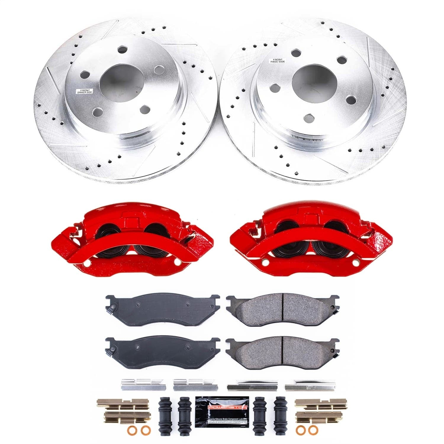 PowerStop Front Z23 Evolution Kit w/ Calipers | Dodge Durango (2004–2006) (KC2165A)