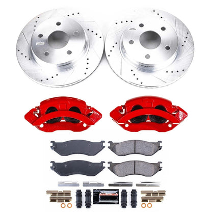 PowerStop Front Z23 Evolution Kit w/ Calipers | Dodge Durango (2004–2006) (KC2165A)