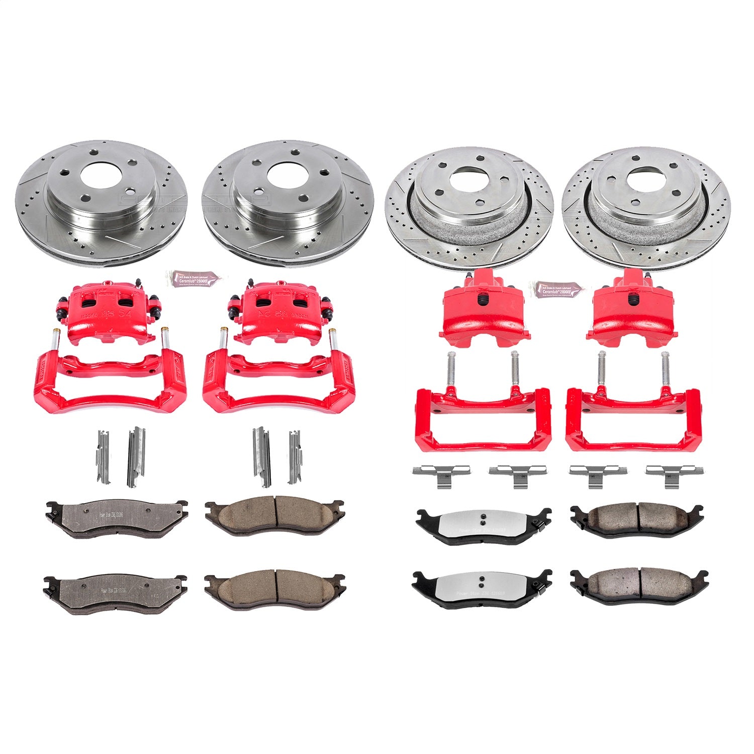 PowerStop Front and Rear Z36 Truck & Tow Kit w/ Calipers | Dodge Ram 1500 (2002) (KC2166-36)