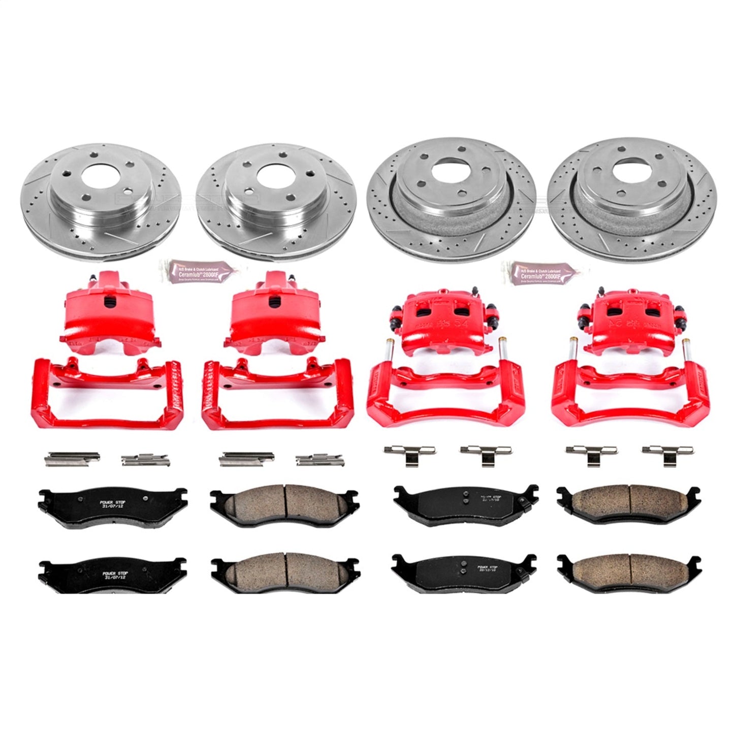PowerStop Front & Rear Z23 Evolution Sport Brake Kit w/ Calipers | Dodge Ram 1500 (2002) (KC2166)
