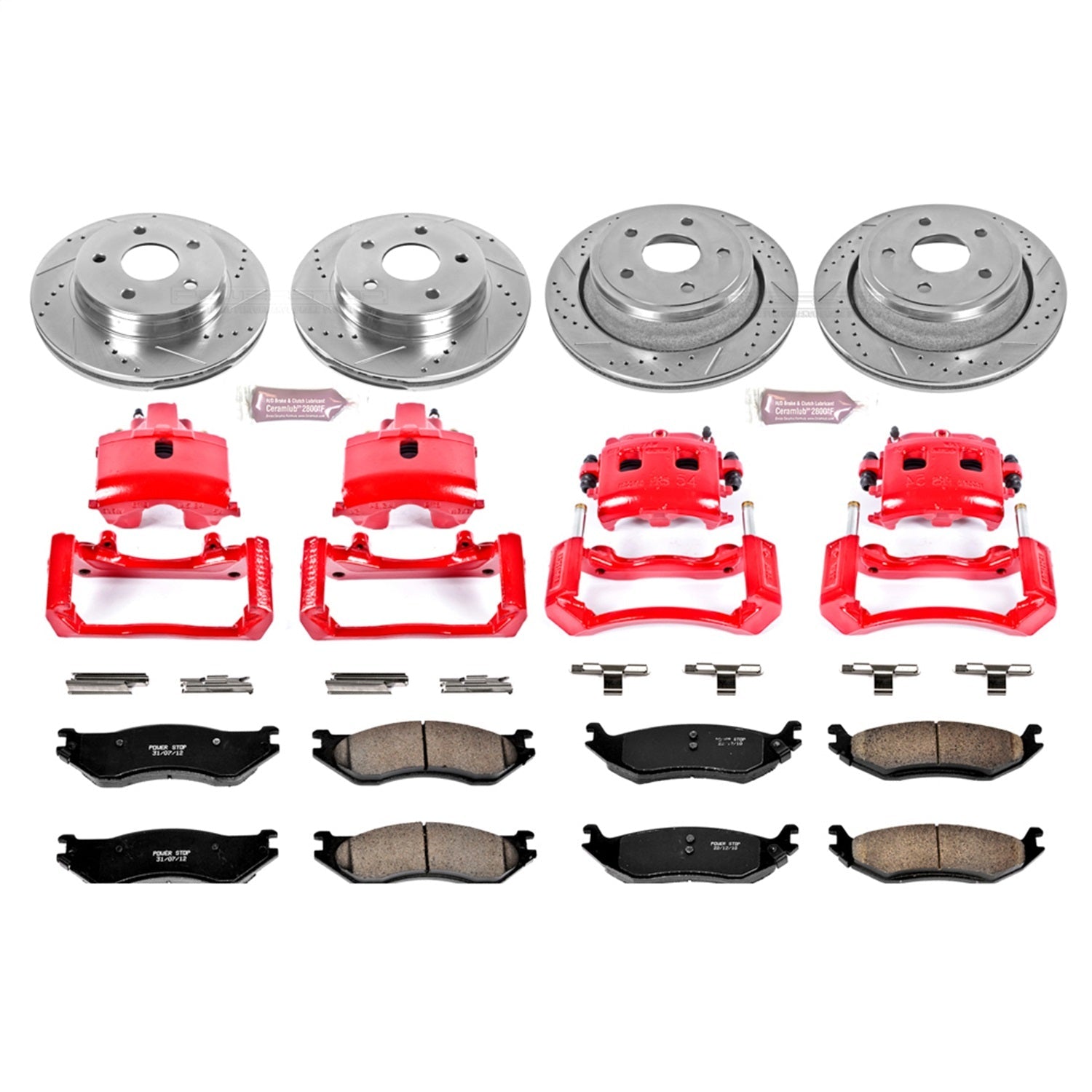 PowerStop Front & Rear Z23 Evolution Sport Brake Kit w/ Calipers | Dodge Ram 1500 (2002) (KC2166)