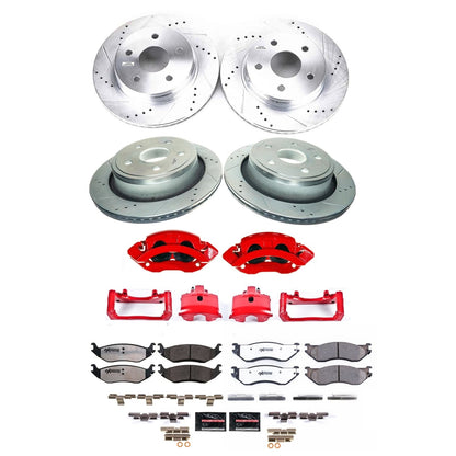PowerStop Front and Rear Z36 Truck & Tow Kit w/ Calipers | Dodge Durango (2004–2006) (KC2166A-36)