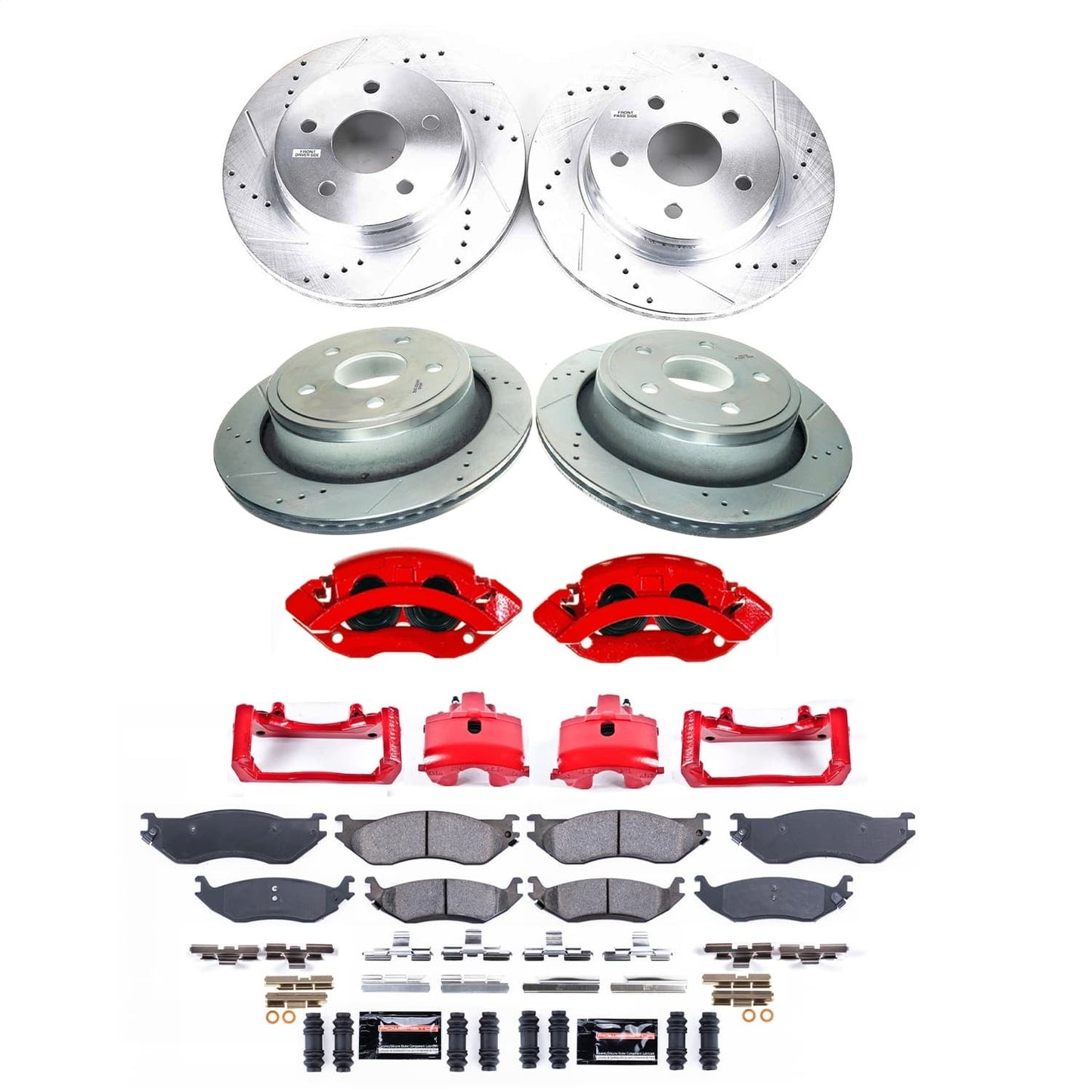 PowerStop Front and Rear Z23 Evolution Kit w/ Calipers | Dodge Durango (2004–2006) (KC2166A)