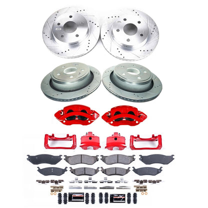 PowerStop Front and Rear Z23 Evolution Kit w/ Calipers | Dodge Durango (2004–2006) (KC2166A)